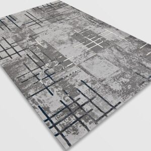 Модерен килим - Лора 8061 Сив/Син