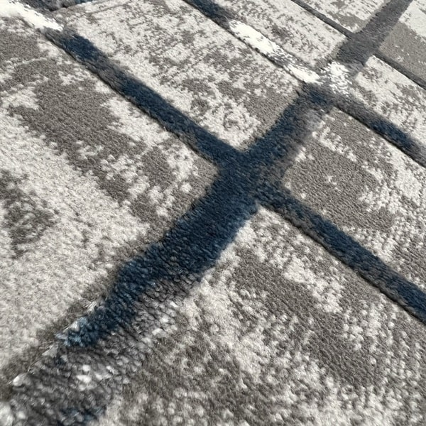 Модерен килим - Лора 8061 Сив/Син - детайл - 2