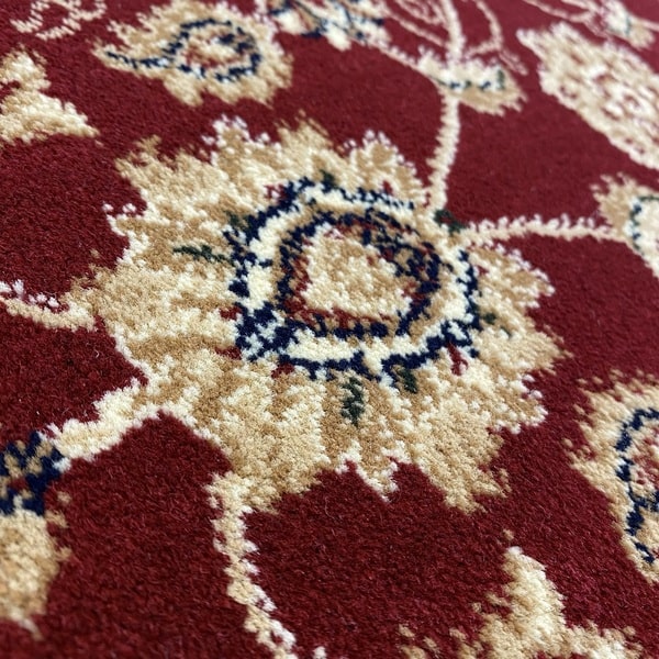Тъкан килим – Корона 1803 Червен - Кръг - детайл