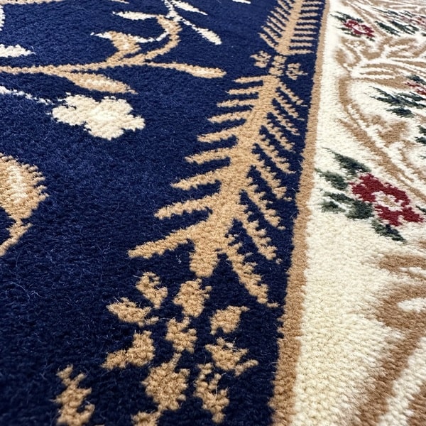 Тъкан килим – Корона 2878 Син - Кръг - детайл