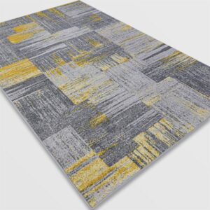 Мокетен килим - Олимп 2420 Сив/Жълт