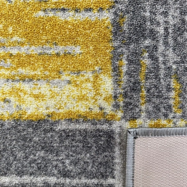 Мокетен килим - Олимп 2420 Сив/Жълт - детайл - 3