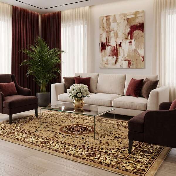 Класически килим – Корона 4306 Бежов - интериор